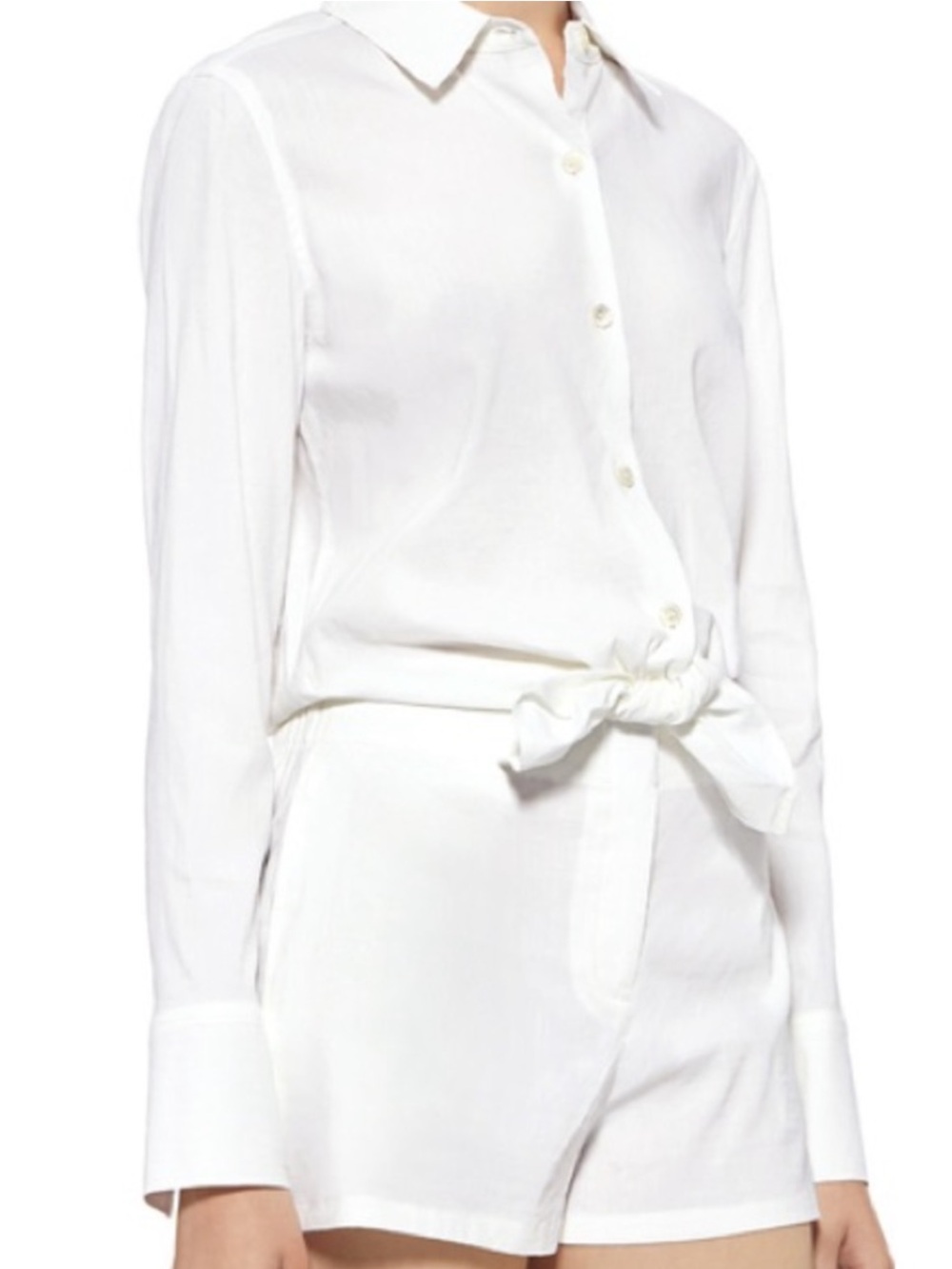 Theory Ranay Crunch Wash Linen Blend Romper